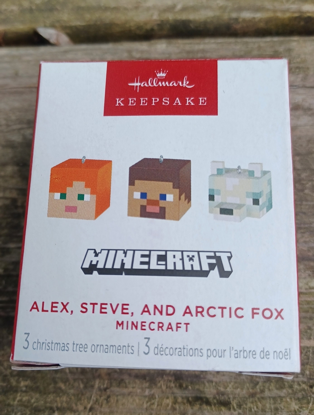 Hallmark Minecraft Alex, Steve & Arctic Fox Ornaments - Orange, Brown, White